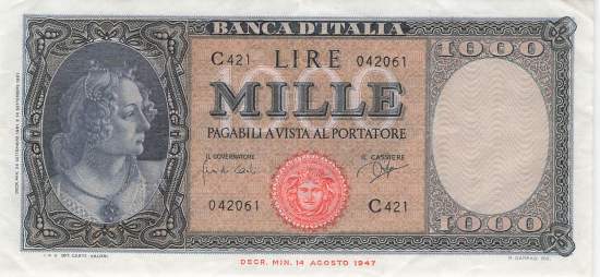1000 Lire 1961 p.88d